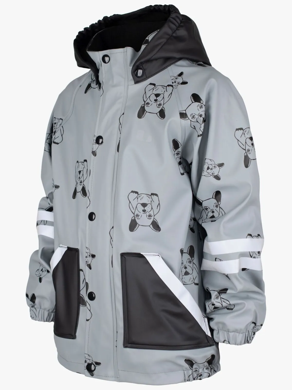 Børn Lindberg Lekhyttan Foret Regnsæt, Grey/Black