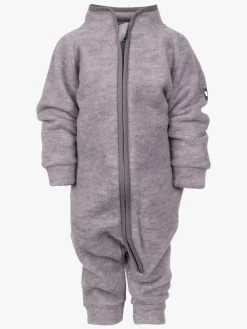 Børn Lindberg Heldragter|Uldtøj-Loe Merino Babyflyverdragt, Grey Melange