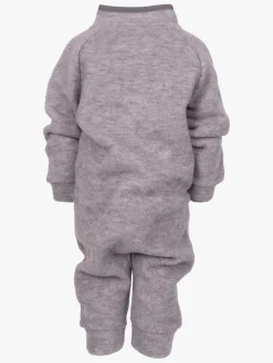 Børn Lindberg Heldragter|Uldtøj-Loe Merino Babyflyverdragt, Grey Melange