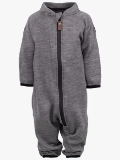 Børn Lindberg Rocco Merino Babyflyverdragt, Grey Melange