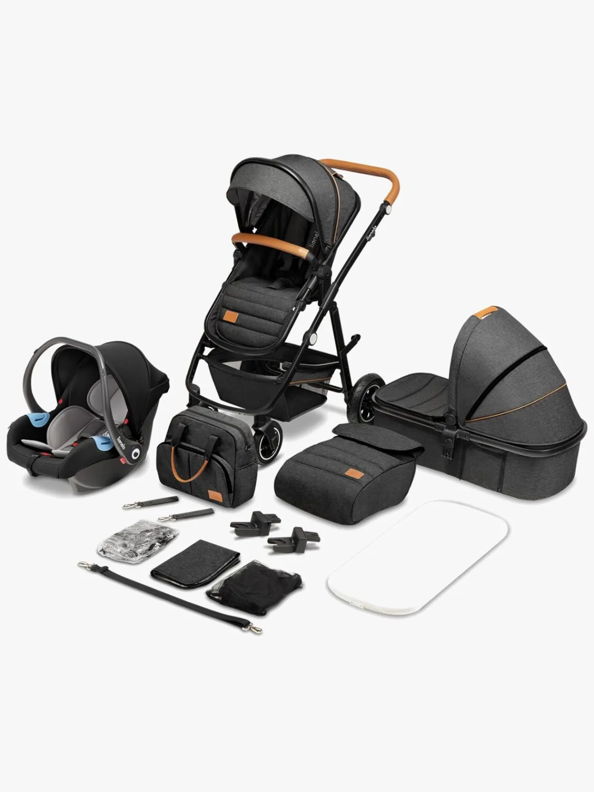 Lionelo Duo- & Kombivogne-Amber 3-in-1 Duovogn, Grey Graphite