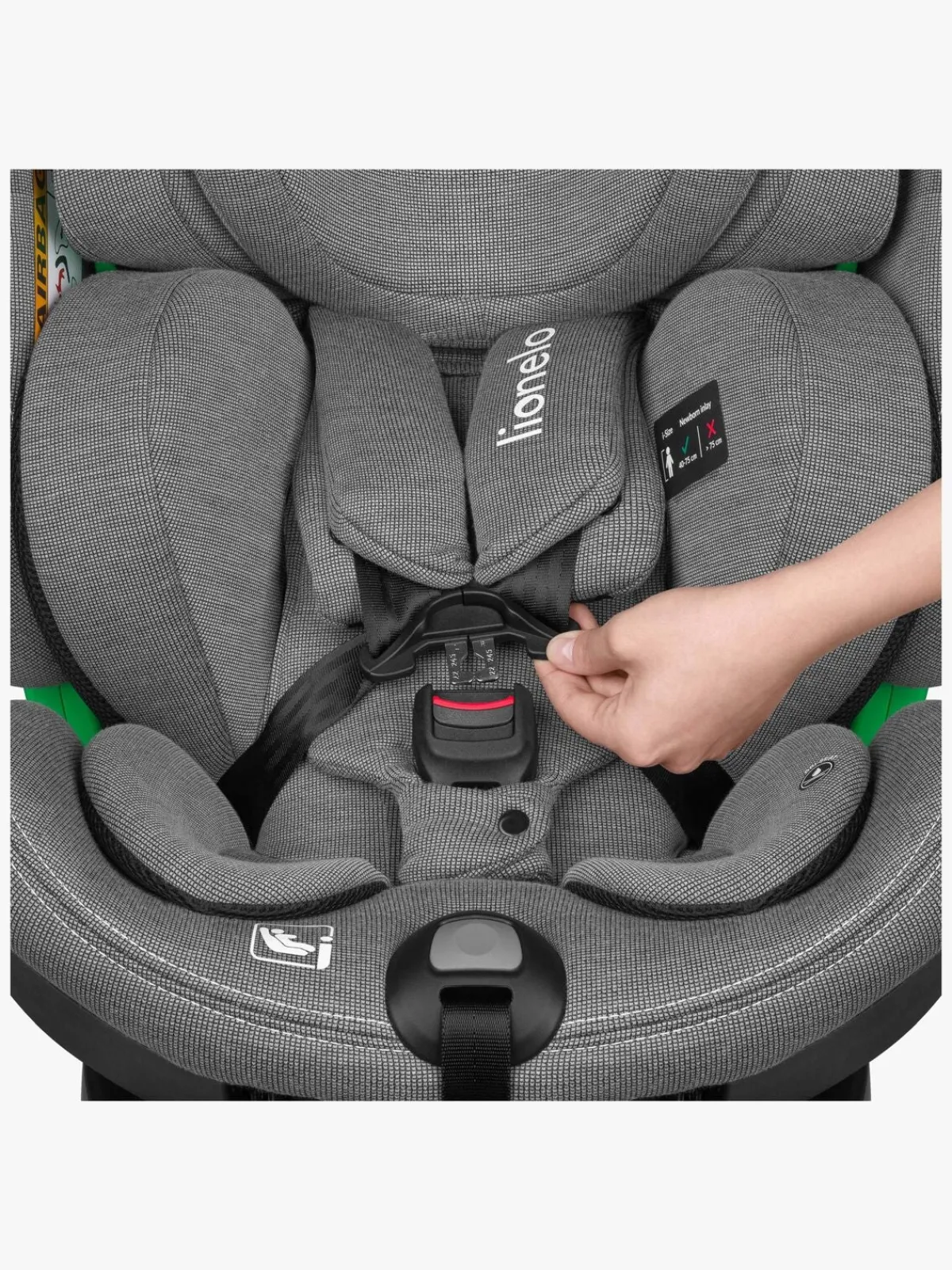 Autostole 9-36 Kg|Lionelo Harmony i-Size Autostol, Grey Concrete Bamboo Grå