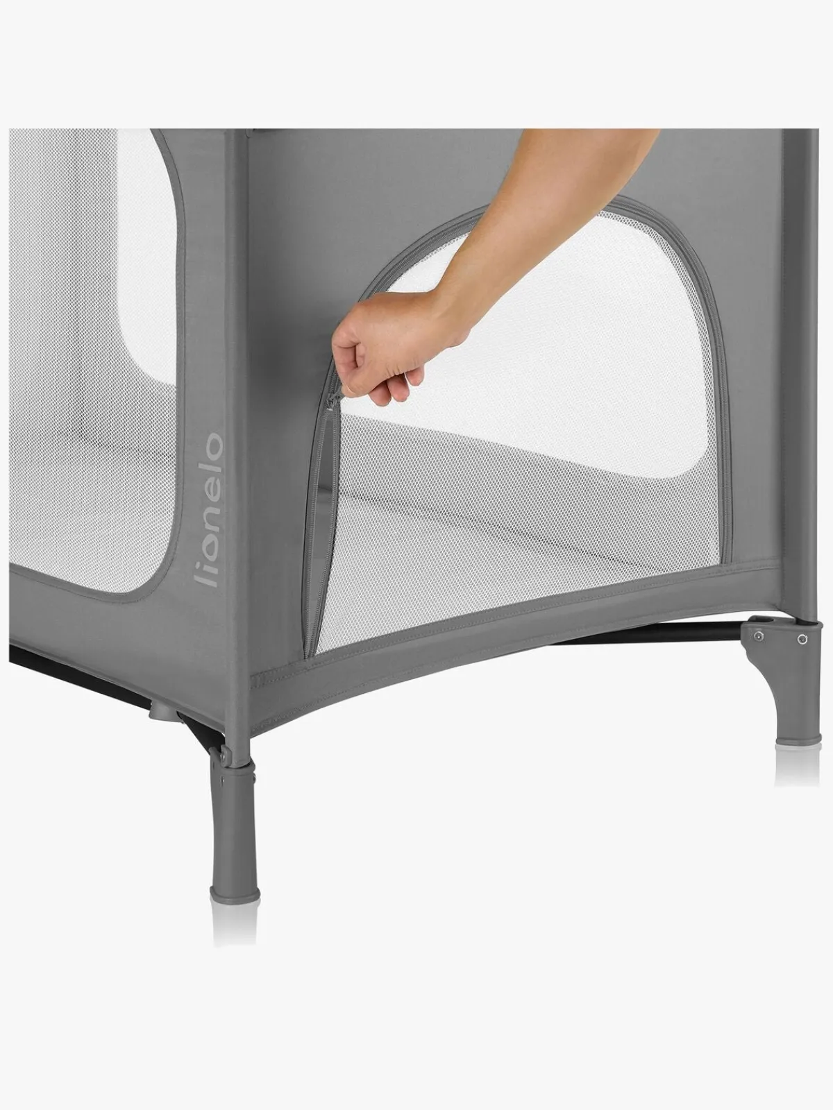 Børn Lionelo Børnesenge & Tilbehør-JASMIN EASY FOLD Weekendseng, Grey Stone