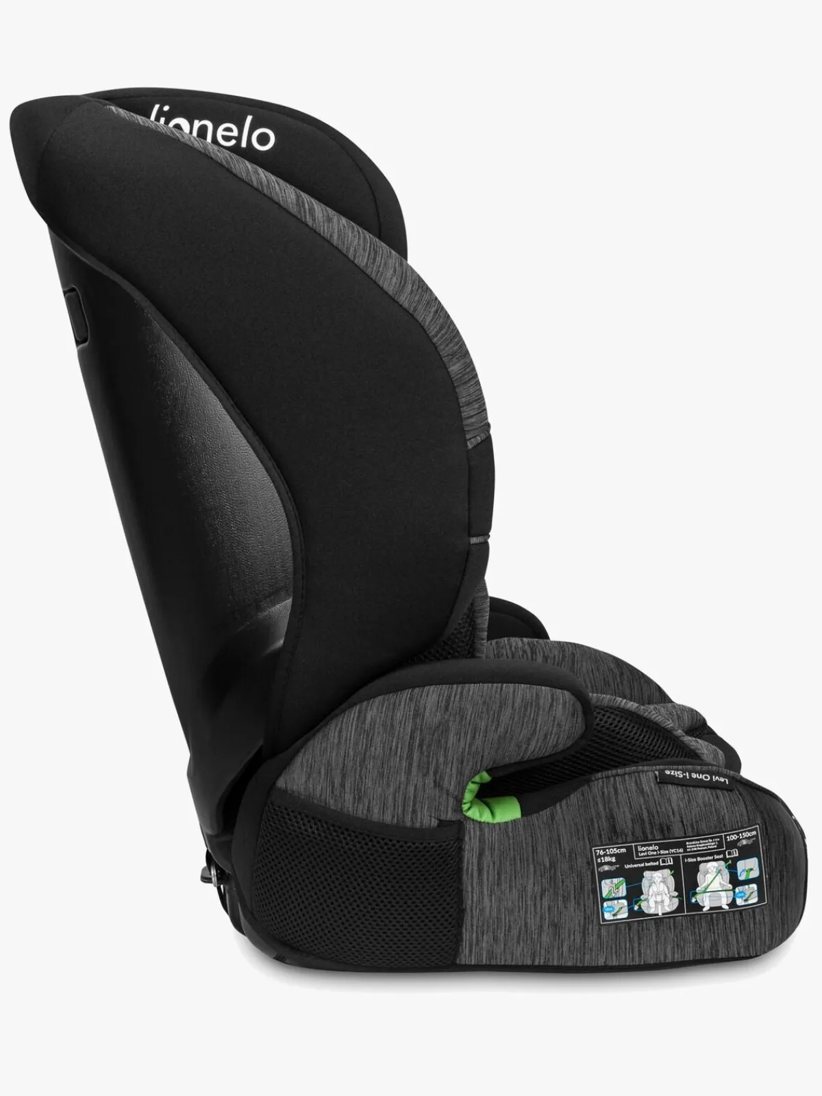 Lionelo Autostole 9-36 Kg-LEVI ONE i-Size Autostol, Black Grey