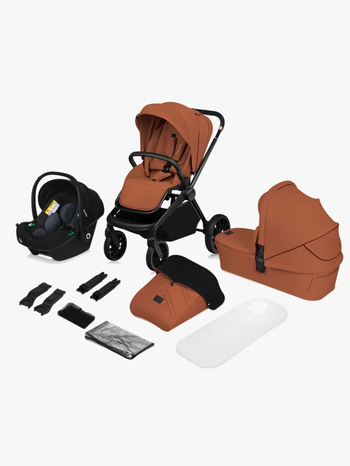 Lionelo Duo- & Kombivogne-MIKA Plus 3-in-1 Duovogn, Brown Rust