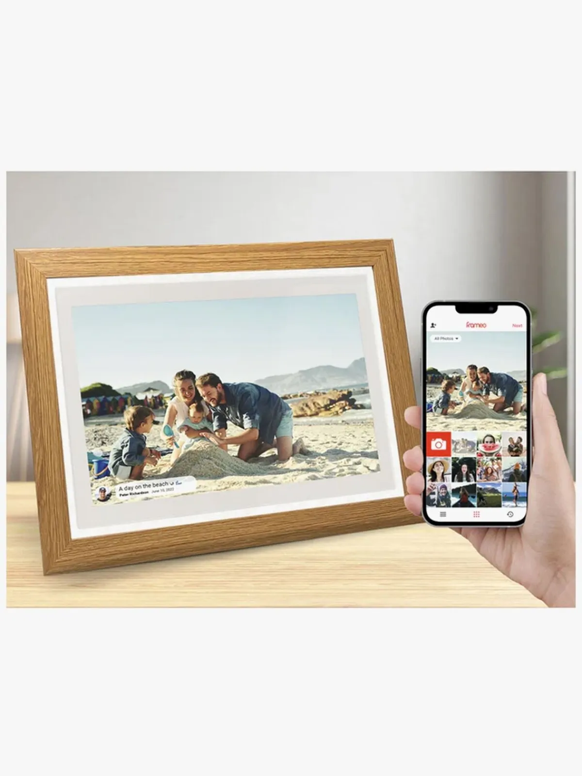 Interiør|Lippa Frameo Digital Fotoramme 10", Træ