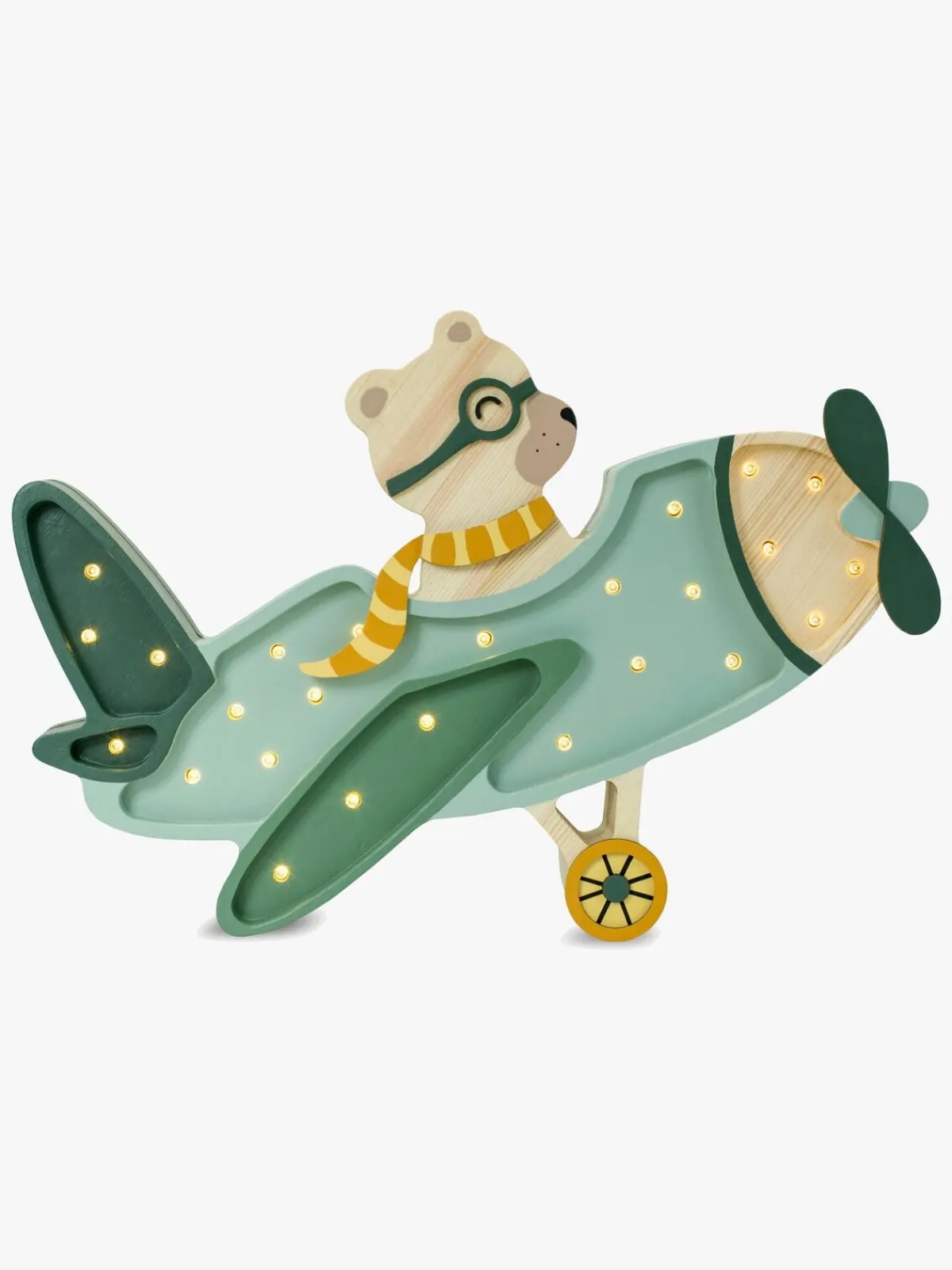 Børn LittleLights Lamper & Belysning-Little Lights Lampe Flyvemaskine Bjørn, Khaki