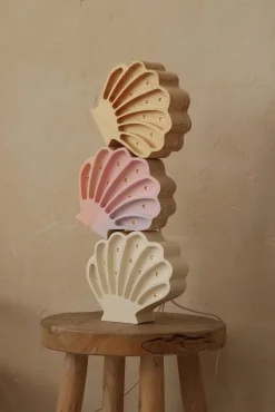 Børn LittleLights Lamper & Belysning-Little Lights Lampe Muslingeskal, Mermaids Pink
