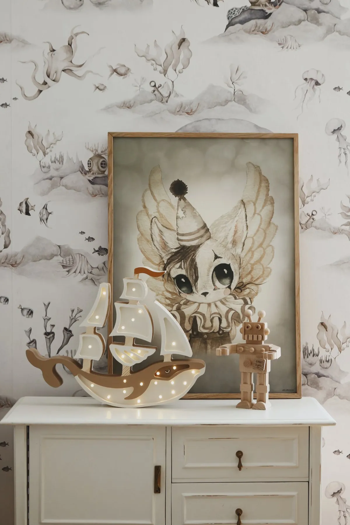 Lamper & Belysning|LittleLights Little Lights Lampe Skib, Pirate Brown Brun