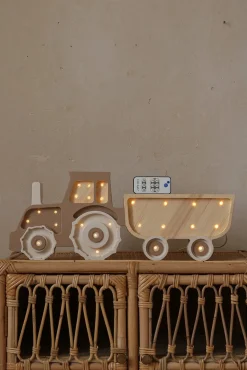 Børn LittleLights Lamper & Belysning-Little Lights Lampe Traktor, Coffee Cream