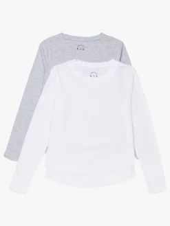 Børn LucaLola Luca & Lola Alfonsia Top 2-pak, Grey Melange/White