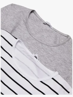 Børn LucaLola Luca & Lola Fanny Top 2-pak, Grey Melange/Stripes
