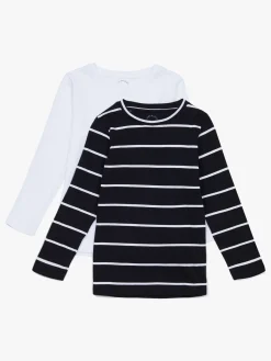 Børn LucaLola Luca & Lola Nario Langærmet T-shirt 2-pak, Black Stripes