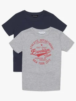 Børn LucaLola Luca & Lola Paulo T-Shirt 2-pak, Grey Melange/Navy