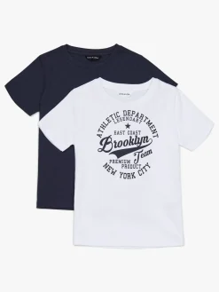 Børn LucaLola Luca & Lola Paulo T-Shirt 2-pak, White/Navy
