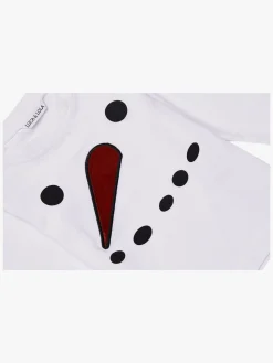 Børn LucaLola Luca & Lola Top Baby Snowman, White