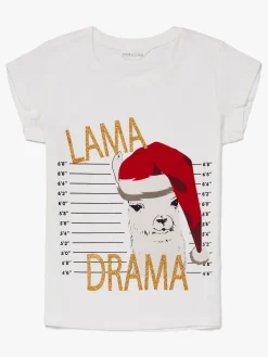 Børn LucaLola Luca & Lola Top Lama Drama, Bright White
