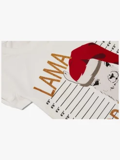 Børn LucaLola Luca & Lola Top Lama Drama, Bright White
