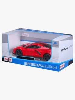 Legetøjsbiler & -Fartøjer|Maisto Corvette Stingray Coupe High Wing 2020 Modelbil 1:24 Rød