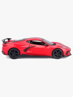 Legetøjsbiler & -Fartøjer|Maisto Corvette Stingray Coupe High Wing 2020 Modelbil 1:24 Rød