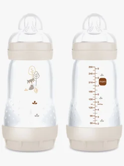 MAM Sutter & Suttesnore|Spisetid-Air Naturgummi Sutter 16-36m & Easy Start Sutteflaske Anti-kolik 260 ml, Neutral