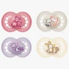 MAM Sutter & Suttesnore-Original Latex Sutter 16-36m 4-pak, Pink/Neutral