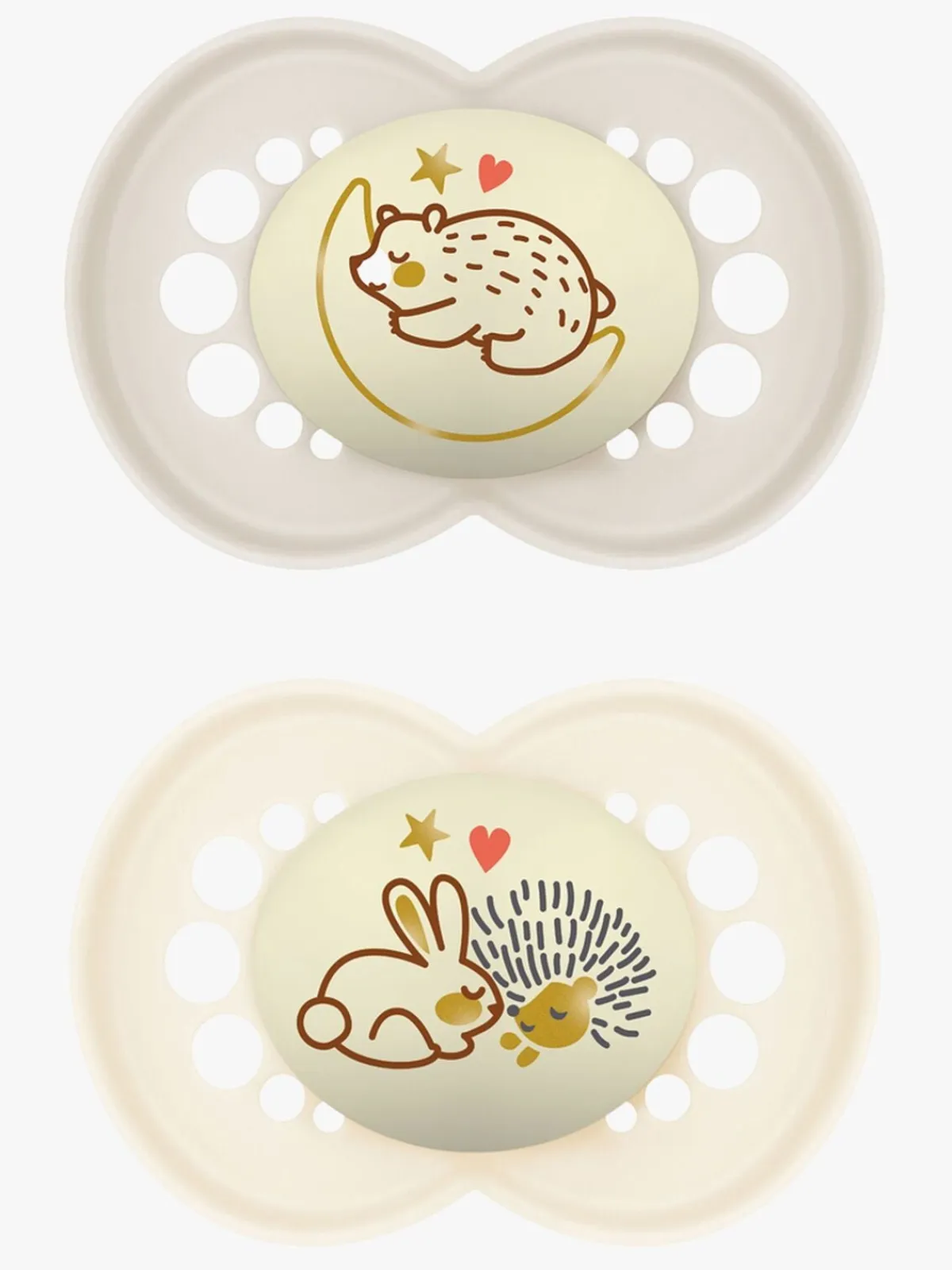 MAM Sutter & Suttesnore-Original Night Silikone Sutter 2-pak 6-16m, Neutral