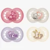 MAM Sutter & Suttesnore-Original Silikone Sutter 6-16m 4-pak, Pink/Neutral