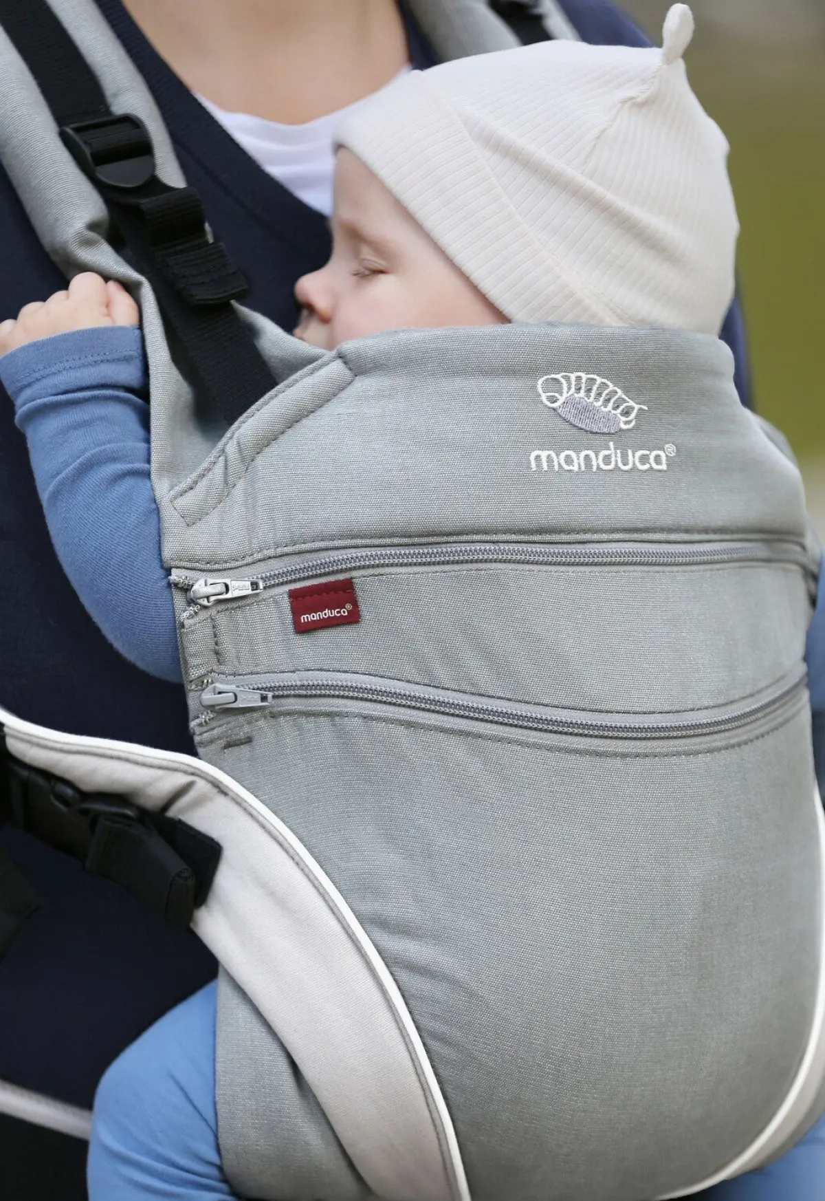 Manduca Bæreseler, Strækvikler & Bærestole-XT Cotton Bæresele, Grey-White