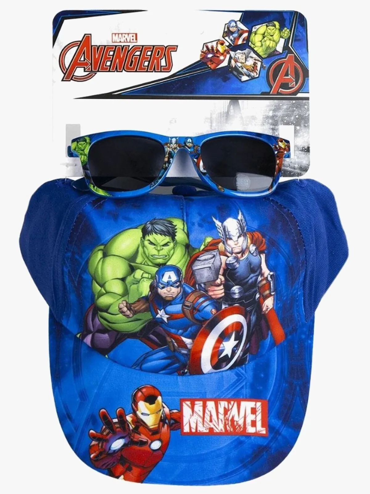 Børn MarvelAvengers Tilbehør-Marvel Avengers Kasket & Solbriller, Blå