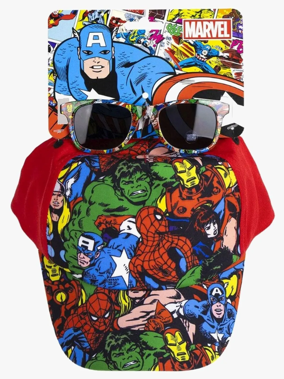 Børn MarvelAvengers Tilbehør-Marvel Avengers Kasket & Solbriller, Rød