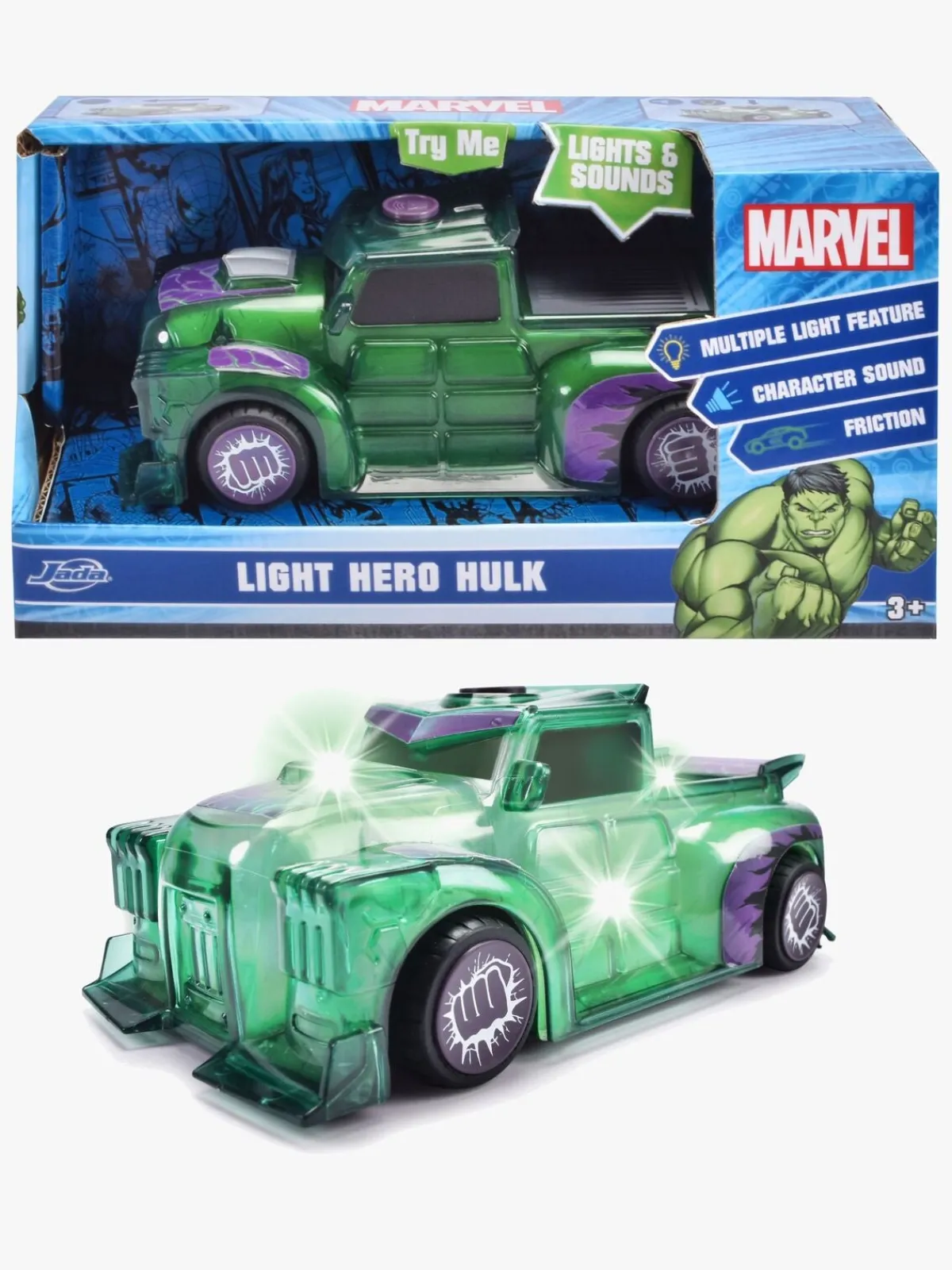 JadaToys Marvel Hulk Black Panther Light-Up Bil 1:32