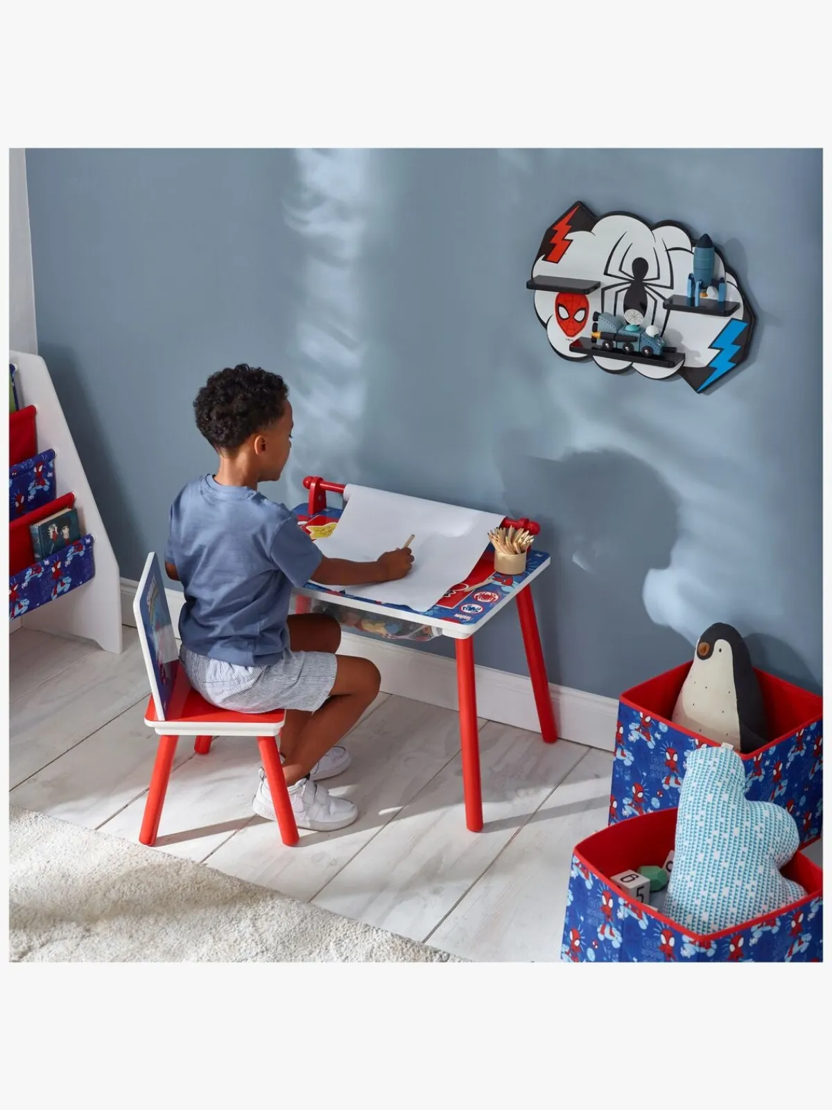 Børn SpideyandFriends Marvel Spidey & His Amazing Friends Skrivebord med Stol, Rød