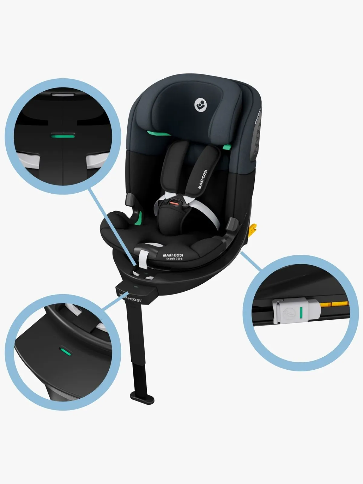 MaxiCosi Autostole 9-36 Kg-Maxi-Cosi Emerald 360 S Autostol, Tonal Black