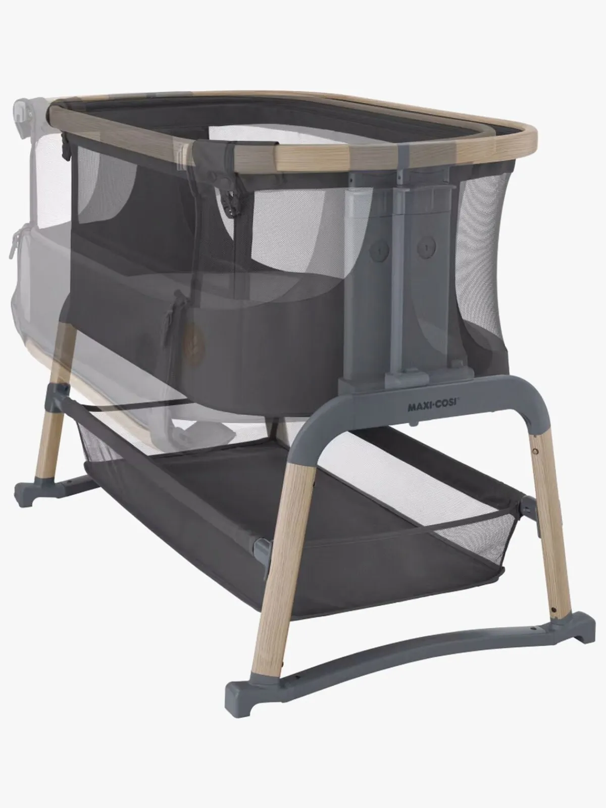 Børnesenge & Tilbehør|MaxiCosi Maxi-Cosi Iora Air Bedside Crib, Beyond Graphite Grå