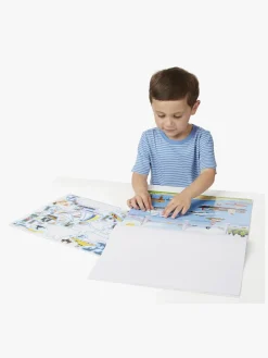 Kreativt Legetøj|MelissaDoug Melissa & Doug Genanvendelig Klistermærkebog Køretøj Blå/Hvid