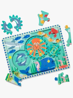 Spil & Puslespil|MelissaDoug Melissa & Doug Puslespil med Tandhjul Havtema 18 Brikker