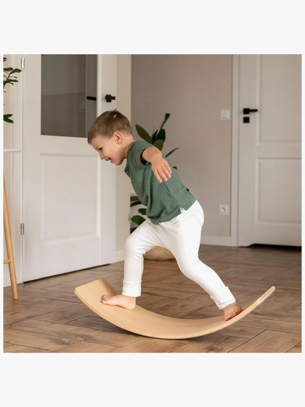 Meowbaby Motorisk Legetøj-Balancebræt, Grå/Natur
