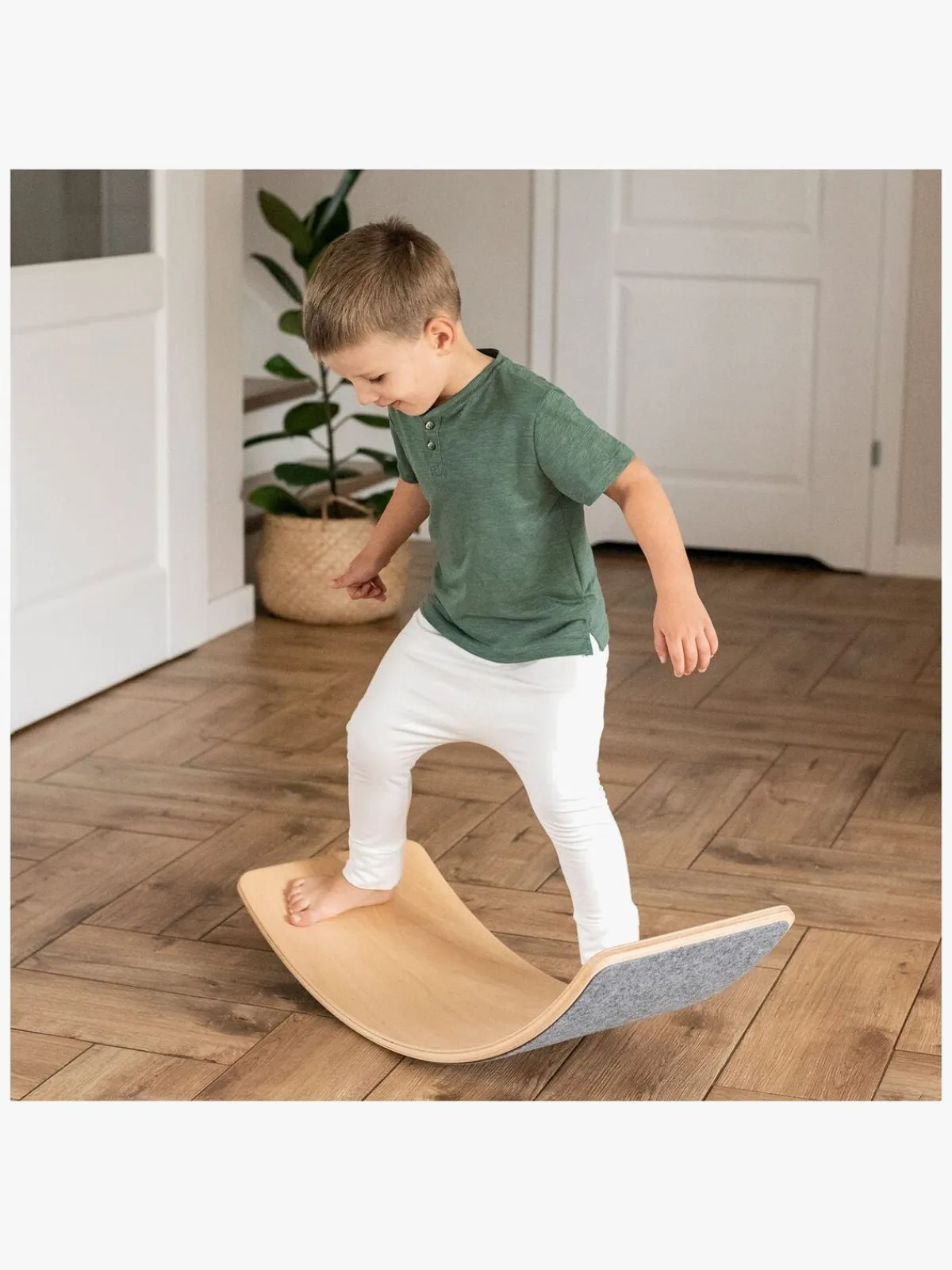 Meowbaby Motorisk Legetøj-Balancebræt, Grå/Natur