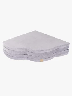 Børn Meowbaby Foam Sammenklappelig Legetæppe Velour 160x160, Lysegrå