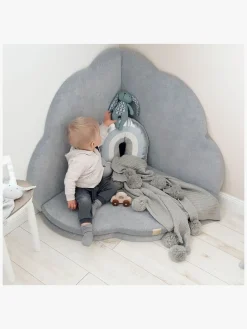 Børn Meowbaby Foam Sammenklappelig Legetæppe Velour 160x160, Lysegrå