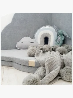 Børn Meowbaby Foam Sammenklappelig Legetæppe Velour 160x160, Lysegrå