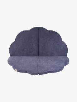 Børn Meowbaby Foam Sammenklappelig Legetæppe Velour 160x160, Blå-grå