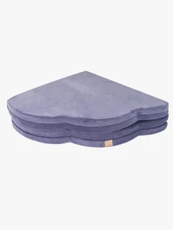 Børn Meowbaby Foam Sammenklappelig Legetæppe Velour 160x160, Blå-grå