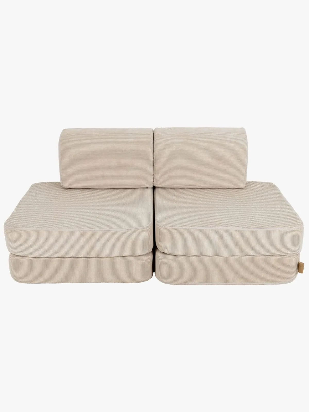 Børnemøbler|Meowbaby Play Pocket Bygbar Sofa Basic Slimcord 120x60, Ecru