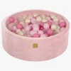 Meowbaby Rund Boldbassin Velour 30x90, Lyserød
