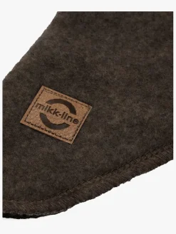Børn MikkLine Tilbehør|Uldtøj-Mikk-Line Elefanthue Merinould, Dark Brown Melange