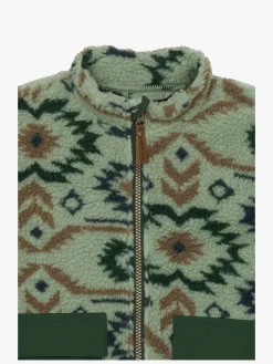 Børn MikkLine Fleecetøj-Mikk-Line Teddy-jakke, Balsam Green