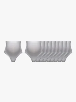 Tøj Til Mor|Milki String Seamless Graviditetstrusser 10-Pak Str. XS-S, White
