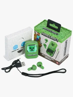 Elektronik & Media|OTLTechnologies Minecraft Høretelefoner In-Ear TWS med LED, Grøn Grøn